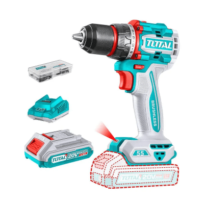 Taladro Atornillador Inalambrico 20V + 1 Bateria + 1 cargador Tdli205582-7  Total