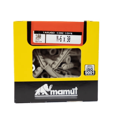 Tarugo 6x30mm con tope 100 unidades Mamut