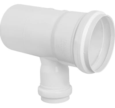 Tee pvc sanitario 50x40mm blanco con goma