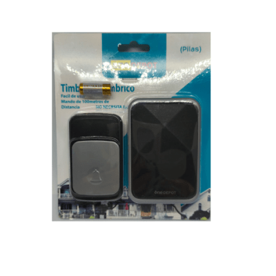Timbre inalambrico c/pila negro ONE