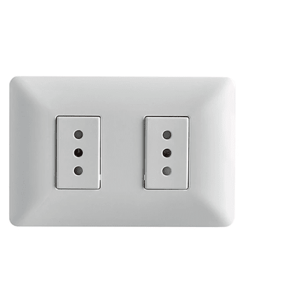Tomacorriente doble 10A 250V blanco Stanford (enchufe)1