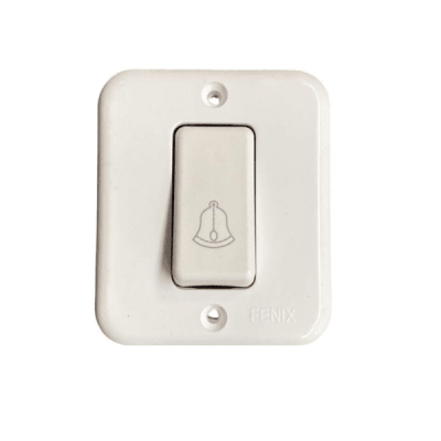Pulsador timbre sobrepuesto blanco Fenix1