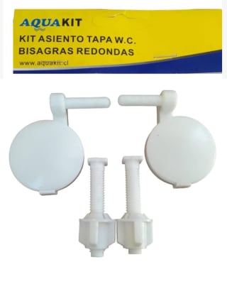 Tornillos para tapa asiento W.C bisagras redondas Aquakit