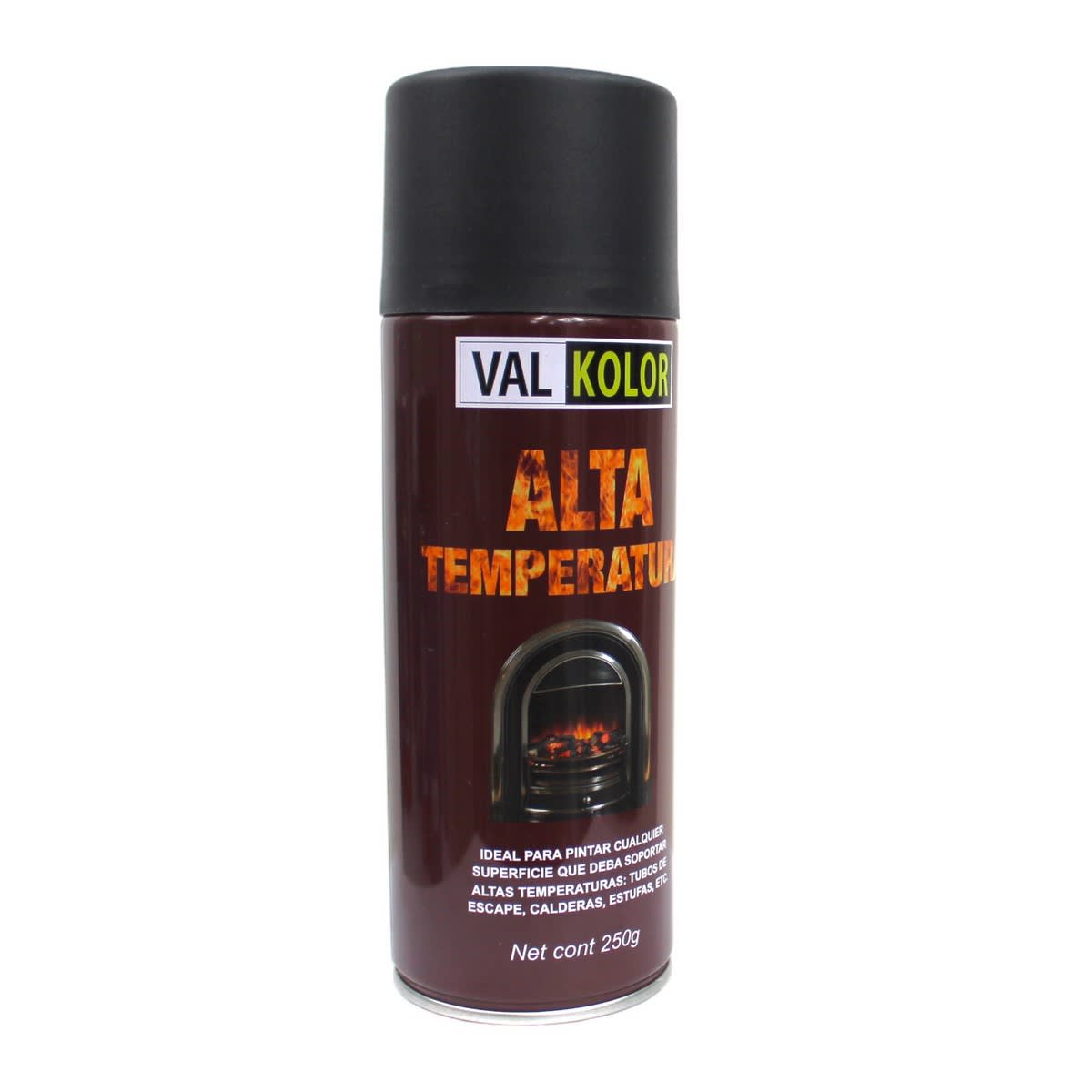 Pintura spray alta temperatura negro mate 250gr Val Kolor1