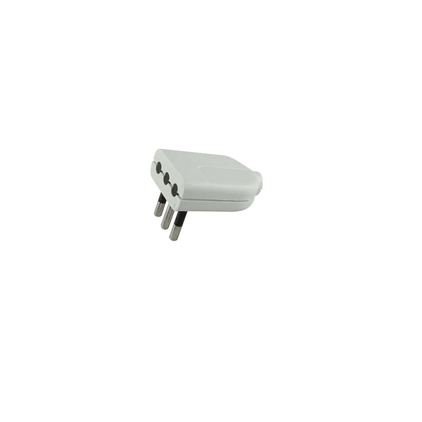 Enchufe macho volante 2P+T 10A 250V 2 posiciones blanco Stanford2