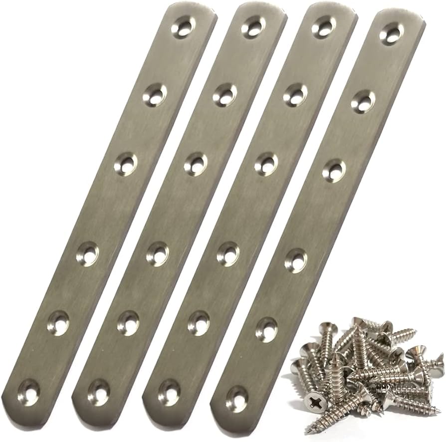 Soporte plano recto acero inoxidable c/4 tornillos 0