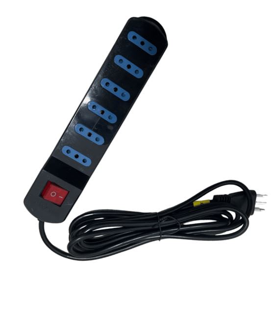 Alargador 6 tomas c/interruptor 3mts. negro Uyustools3