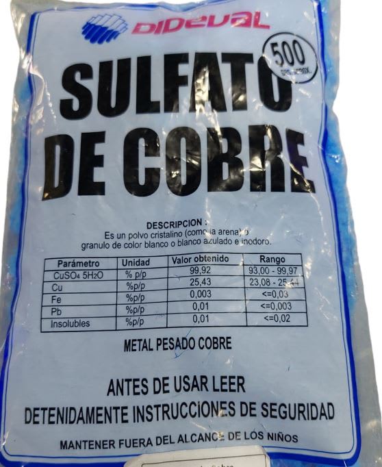 Sulfato de cobre 1/2 kg.2