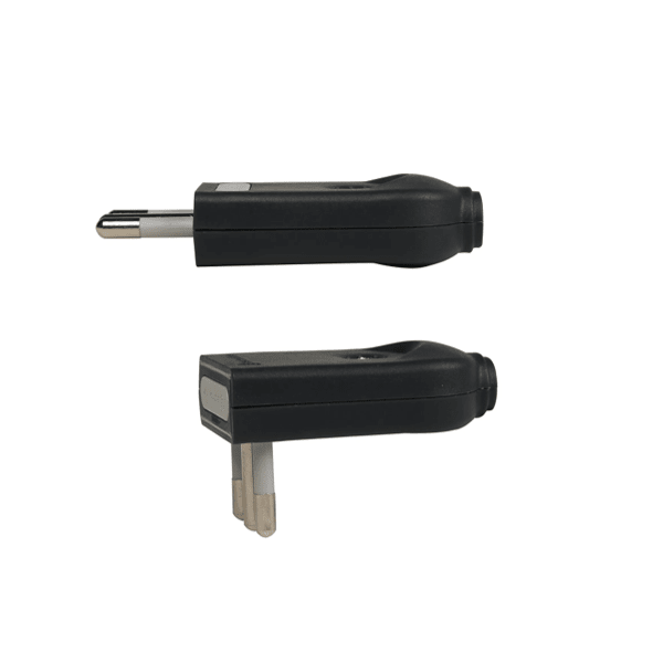 Enchufe macho volante 2P+T 10A 250V 2 posiciones negro Kalop2