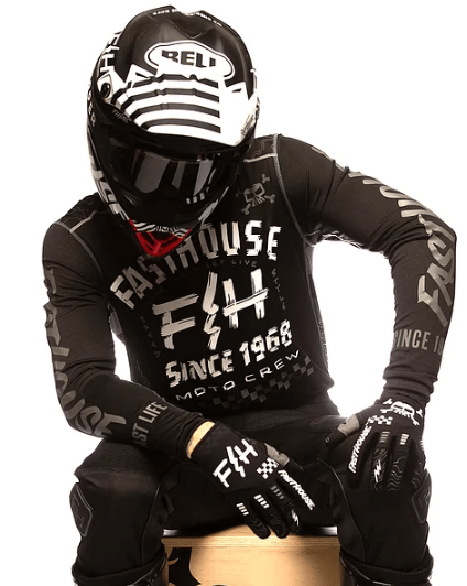 JERSEY FASTHOUSE OFF-ROAD BLACK/WHITE TALLA M3