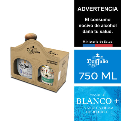 Tequila Don Julio Blanco 38° 750 Cc + 1 Vaso Catrina De Regalo1