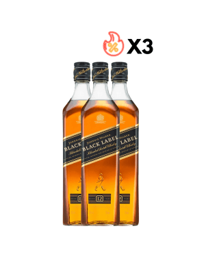 Pack Whisky Johnnie Walker Etiqueta Negra Botella 750 cc X 3