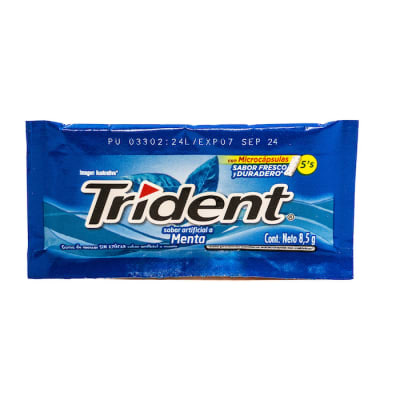 Chicle Trident Sin Azúcar Menta 85 grs
