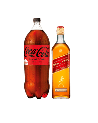 Pack Whisky Johnnie Walker Red Label 750 Cc +  Coca Cola Zero 3L