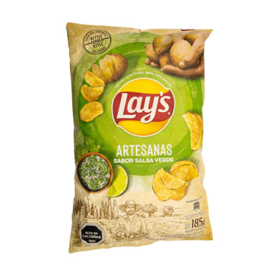 Papas Fritas Lay's Artesanas Salsa Verde 185 grs