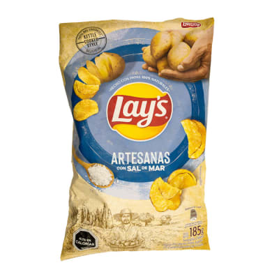 Papas Fritas Lay's Artesanas Con Sal De Mar 185 grs