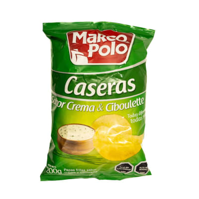 Papas Fritas Marco Polo Caseras con Sabor Crema y Ciboulette 200 grs