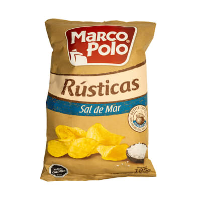 Papas Fritas Marco Polo Rústicas Sal De Mar 185 grs