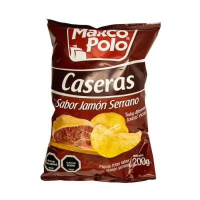 Papas Fritas Marco Polo Caseras Sabor Jamón Serrano 200 grs