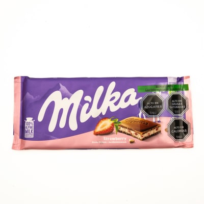 Barra de Chocolate Milka Strawberry100 grs1