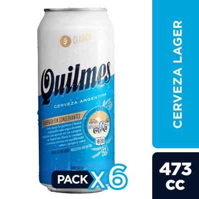 Cerveza Quilmes 4,9° 6 x 473 cc.