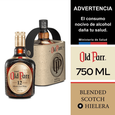 Whisky Grand Old Parr Blended Scotch 12 años 750 ml + Hielera1