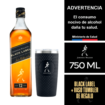 Pack Johnnie Walker Black Label 750 Ml. + Vaso Tumbler1