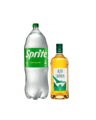 Pack Pisco Alto Del Carmen 35° 1L + Sprite 3L