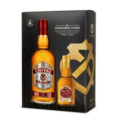 Pack Whisky Chivas Regal 12 Años 40° 750 Cc + Whisky Extra 40° 200 Cc
