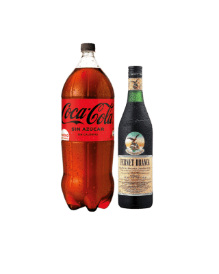 Pack Fernet Branca 39° 1L + Coca Cola Zero 3L1