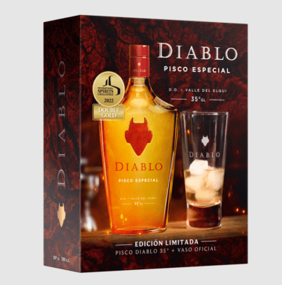 Pack Pisco Diablo 35° 700 Cc + Vaso Diablo
