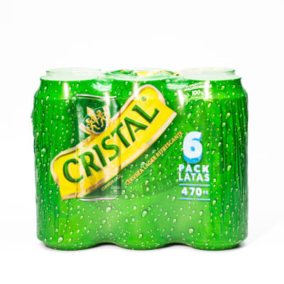 Pack Cerveza Cristal Lager lata 470 Cc x 6