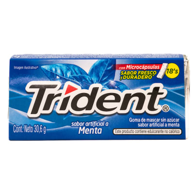 Chicle Trident Sin Azúcar Menta 18 Und.