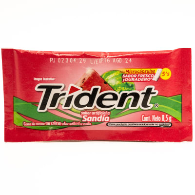 Chicle Trident Sin Azúcar Sandía 8.5 grs