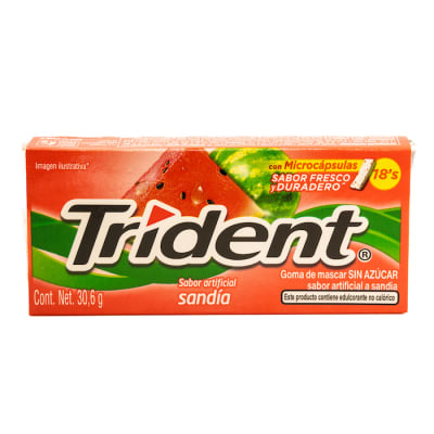 Chicle Trident Sin Azúcar Sandía 18 Und.