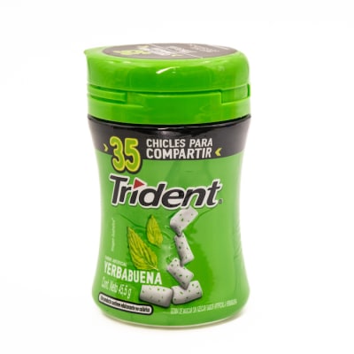 Chicle Trident Sin Azúcar Yerbabuena Botella 45.5 grs1