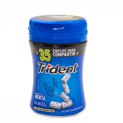 Chicle Trident Sin Azúcar Menta Botella 45.5 grs