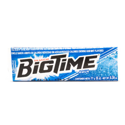Chicle BigTime Sin Azúcar Aqua 11 grs
