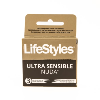 Preservativo De Látex LifeStyles Ultra Sensible Nuda 3 Und.