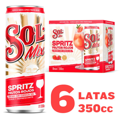Pack 6 Un. Cerveza Sol Mix Frutos Rojos 4.2° 350 cc