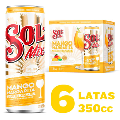 Pack 6 un. Cerveza Sol Mix Mango Margarita 4.2° 350 cc