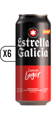 Pack Cerveza Estrella Galicia Lager Lata 6 X 500 Cc