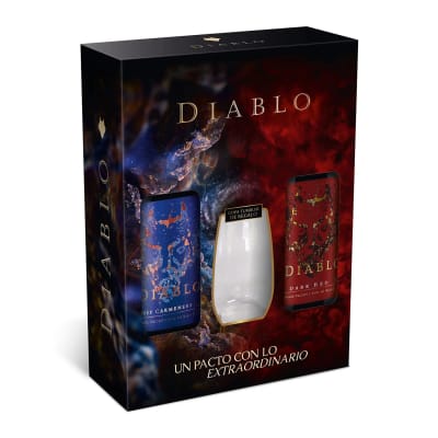 Pack Vino Diablo Dark Red 750Cc + Vino Diablo Deep Carmenere 750Cc + Vaso1