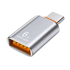 Adaptador OTG USB a Tipo C Plata
