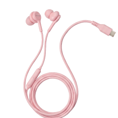 Audífono In-Ear Tipo-C Micrófono Trenzado Rosa