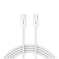 Cable PD-Max 60W Tipo C a Tipo C Trenzado Blanco