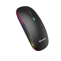 Mouse Inalámbrico Recargable RGB 1600DPI 2.4G Negro