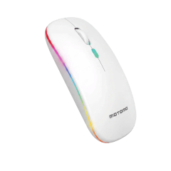 Mouse Inalámbrico Recargable RGB 1600DPI 2.4G Plata