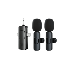 Microfono Lavalier Inalámbrico K15 Conector 3 en 1 Doble Mic