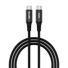 Cable Budix Energy Metal USB-C A USB-C 60w 3a Trenzado 1M